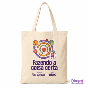 Ecobag em Tecido Algodão Cru 100%, Oxford ou Brim  Impressão Silk  Overlock 