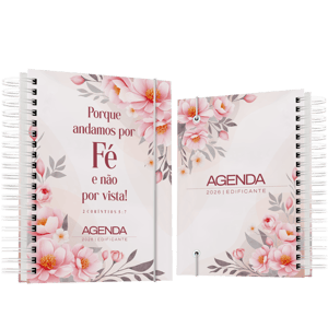 Agenda 2026 - Floral Edificante Capa dura colorida e miolo colorido padrão ap.75g 21x15cm Capa e contra-capa: 4x0 e miolo: 4x4 Laminção Brilho, Fosco ou Holágrico Wire-o Branco 
