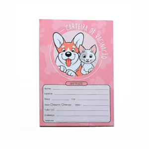 Cartão de Vacinação PET Apergaminhado 180g 20x28cm colorido frente e verso   