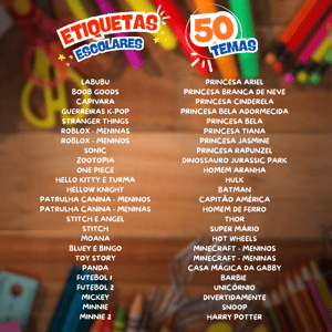 Etiquetas Escolares Premium (Prova dágua)