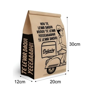 SACO PARA DELIVERY Kraft 80g L: 20cm - A: 30cm - P: 12cm 1x1   