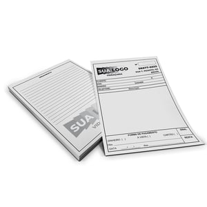 Comanda 14x10cm – 1x1 (Blocos com 100 folhas) Papel Sulfite 75g 14x10cm 1x1 (preto frente e verso)   100 folhas por bloco