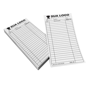 Comanda 9x20cm – 1x1 (Blocos com 100 folhas) Papel Sulfite 75g 9x20cm 1x1 (preto frente e verso)   100 folhas por bloco