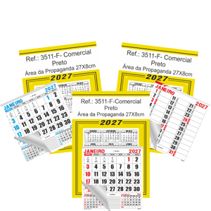 Calendário Comercial de Parede com Furo Ref.: 3514-F