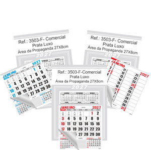 Calendário Comercial de Parede com Furo Ref.: 3503-F