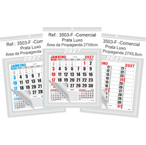 Calendário Comercial de Parede com Furo Ref.: 3503-F