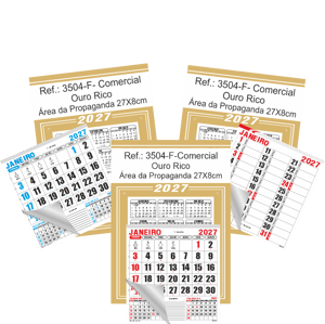 Calendário Comercial de Parede com Furo Ref.: 3504-F