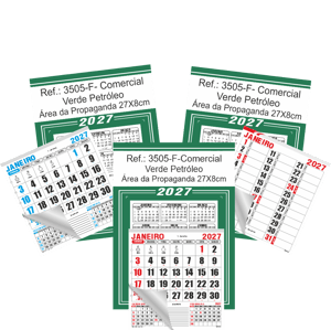 Calendário Comercial de Parede com Furo Ref.: 3505-F