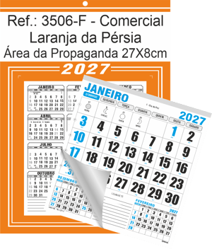 Calendário Comercial de Parede com Furo Ref.: 3506-F