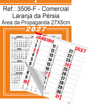 Calendário Comercial de Parede com Furo Ref.: 3506-F
