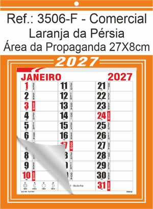 Calendário Comercial de Parede com Furo Ref.: 3506-F