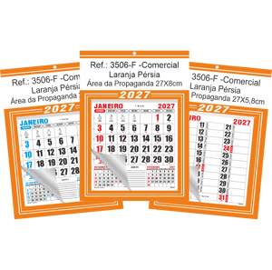 Calendário Comercial de Parede com Furo Ref.: 3506-F