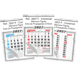 Calendário Comercial de Parede com Furo Ref.: 3507-F
