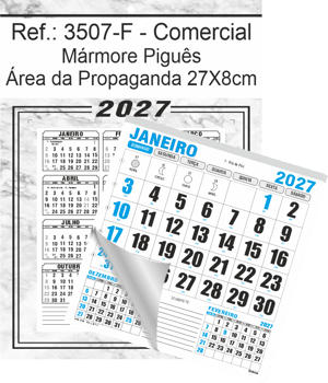 Calendário Comercial de Parede com Furo Ref.: 3507-F