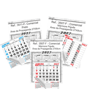 Calendário Comercial de Parede com Furo Ref.: 3507-F