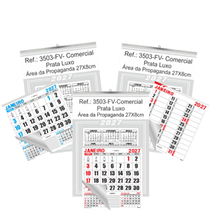 Calendário Comercial de Parede com ou sem Vareta Ref.: 3503-FV