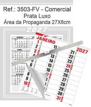 Calendário Comercial de Parede com ou sem Vareta Ref.: 3503-FV