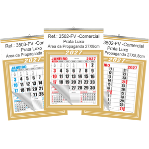 Calendário Comercial de Parede com ou sem Vareta Ref.: 3504-FV