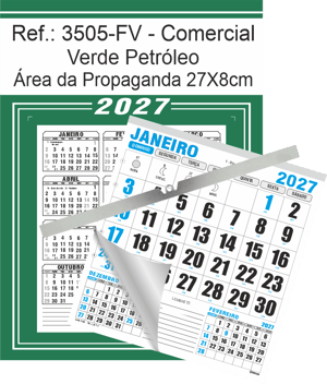 Calendário Comercial de Parede com ou sem Vareta Ref.: 3505-FV
