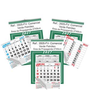 Calendário Comercial de Parede com ou sem Vareta Ref.: 3505-FV