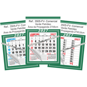 Calendário Comercial de Parede com ou sem Vareta Ref.: 3505-FV