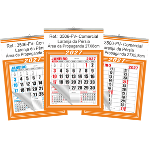 Calendário Comercial de Parede com ou sem Vareta Ref.: 3506-FV