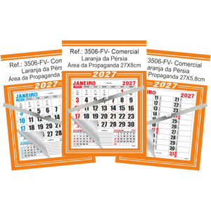 Calendário Comercial de Parede com ou sem Vareta Ref.: 3506-FV