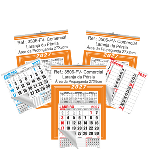 Calendário Comercial de Parede com ou sem Vareta Ref.: 3506-FV
