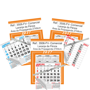 Calendário Comercial de Parede com ou sem Vareta Ref.: 3506-FV