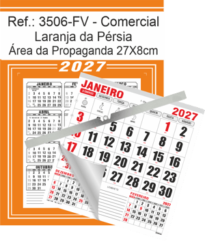 Calendário Comercial de Parede com ou sem Vareta Ref.: 3506-FV