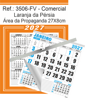 Calendário Comercial de Parede com ou sem Vareta Ref.: 3506-FV