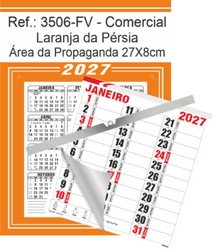 Calendário Comercial de Parede com ou sem Vareta Ref.: 3506-FV