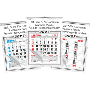 Calendário Comercial de Parede com ou sem Vareta Ref.: 3507-FV