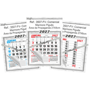 Calendário Comercial de Parede com ou sem Vareta Ref.: 3507-FV