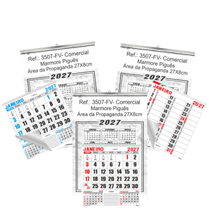 Calendário Comercial de Parede com ou sem Vareta Ref.: 3507-FV