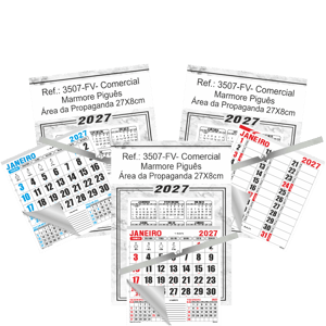 Calendário Comercial de Parede com ou sem Vareta Ref.: 3507-FV