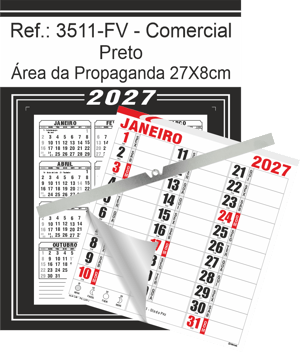 Calendário Comercial de Parede com ou sem Vareta Ref.: 3511-FV