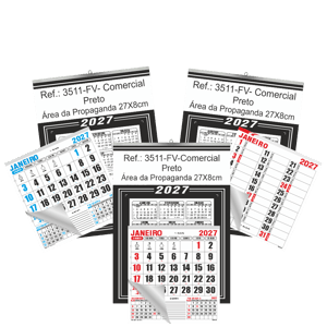 Calendário Comercial de Parede com ou sem Vareta Ref.: 3511-FV