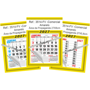 Calendário Comercial de Parede com ou sem Vareta Ref.: 3514-FV