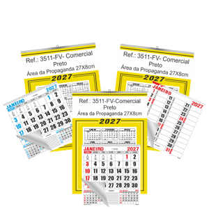 Calendário Comercial de Parede com ou sem Vareta Ref.: 3514-FV