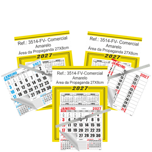 Calendário Comercial de Parede com ou sem Vareta Ref.: 3514-FV
