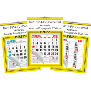 Calendário Comercial de Parede com ou sem Vareta Ref.: 3514-FV