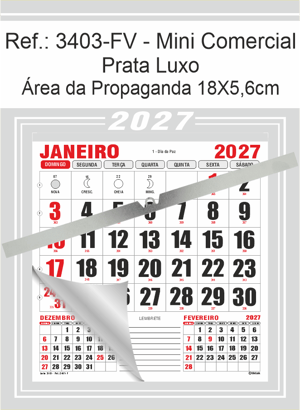 Calendário Mini Comercial de Parede com ou sem Vareta Ref.: 3403-FV