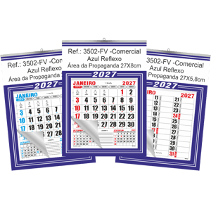Calendário Comercial de Parede com ou sem Vareta Ref.: 3502-FV
