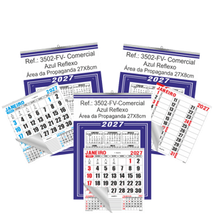 Calendário Comercial de Parede com ou sem Vareta Ref.: 3502-FV