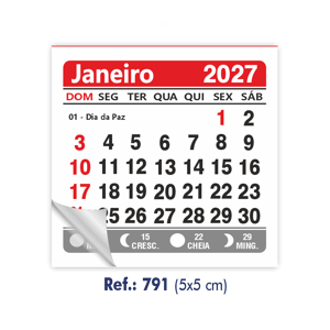 Bloquinho Mini-Calendário 5X5cm Ref.: 791-F