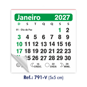 Bloquinho Mini-Calendário 5X5cm Ref.: 791-F