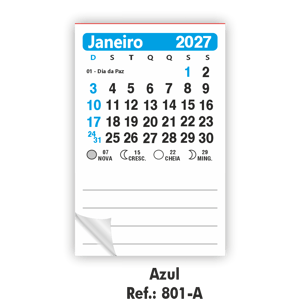 Bloquinho Mini-Calendário 5x7,5cm Ref.: 801-F