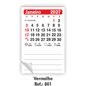 Bloquinho Mini-Calendário 5x7,5cm Ref.: 801-F