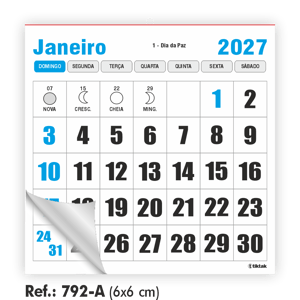 Bloquinho Mini-Calendário 6X6cm Ref.: 792-F